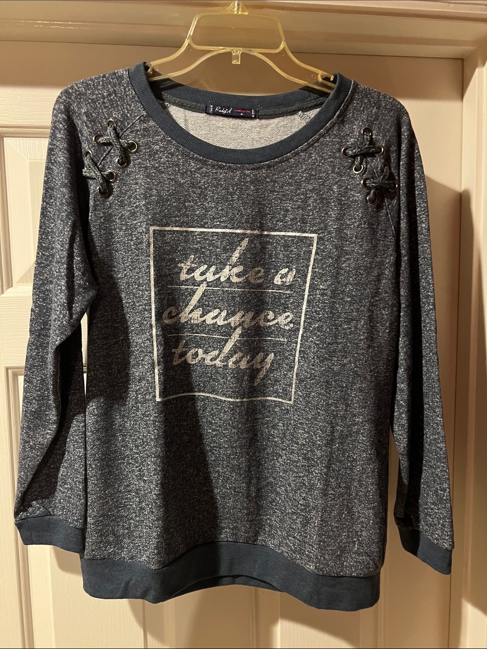 Red girl  crew sweatshirt
  ( take a chance today writing )